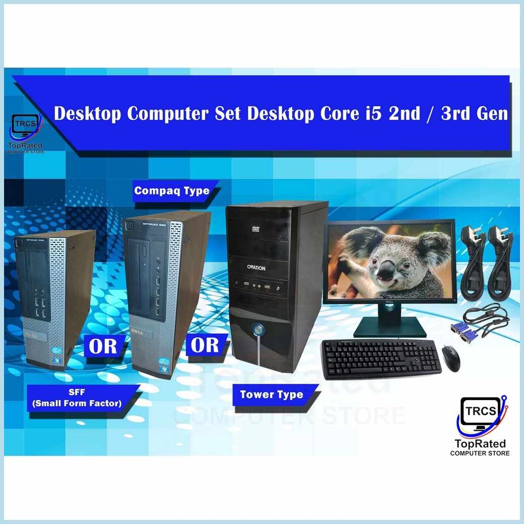 Desktop Computer Set Desktop Core i5 2nd / 3rd Gen 4GB / 8GB RAM 500GB ...