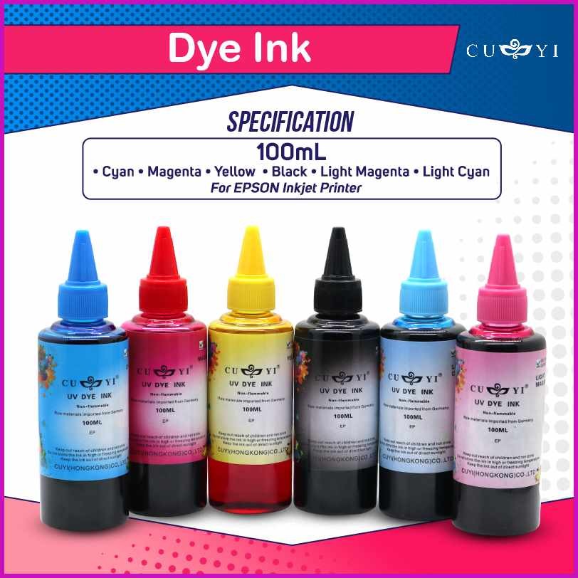 CUYI/hN$Dye&Mj>Ink/uc$100ml^Nj$for^lq$EP^gi$Inkjet^k$Printer]Q#(6colors ...
