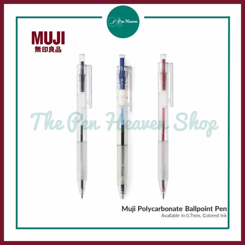 Muji}Q>Polycarbonate)u>Ballpoint)h>Pen)Z>(0.7mm,)w>Authentic) | Shopee ...