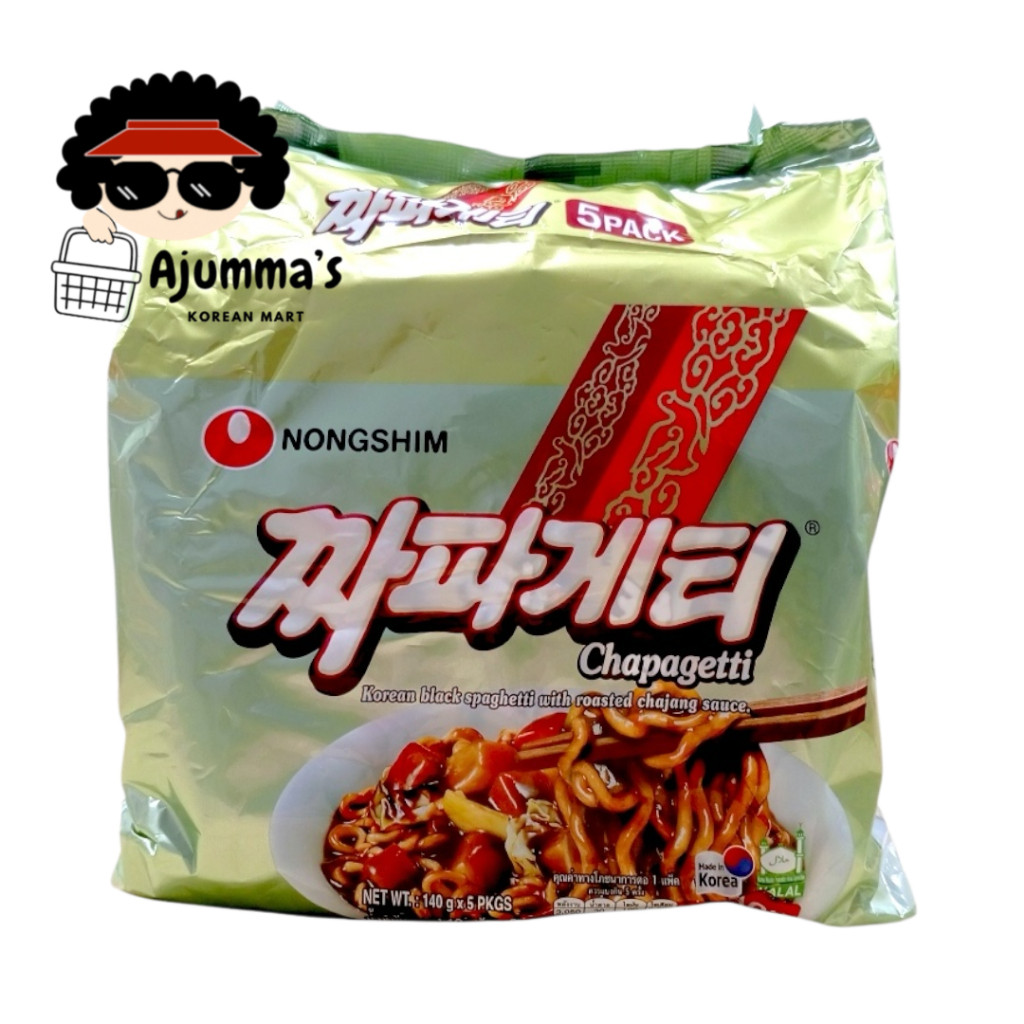 Nongshim Korea Black Bean Sauce Chapaghetti Ramen - 140g × 5Pack ...