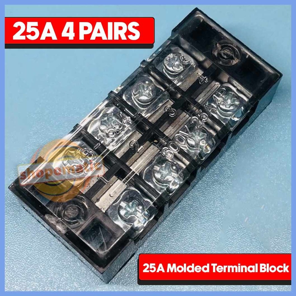 E)25A&iP&Terminal&Block&Molded&Type&Electrical&TB-2504&25A 600V 4 PIN ...