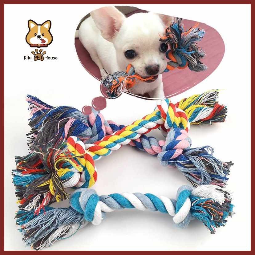 Dog Molar Rope Chew Toy Pet Toy Rope Dog Chew Toy Cotton Braided Bone ...