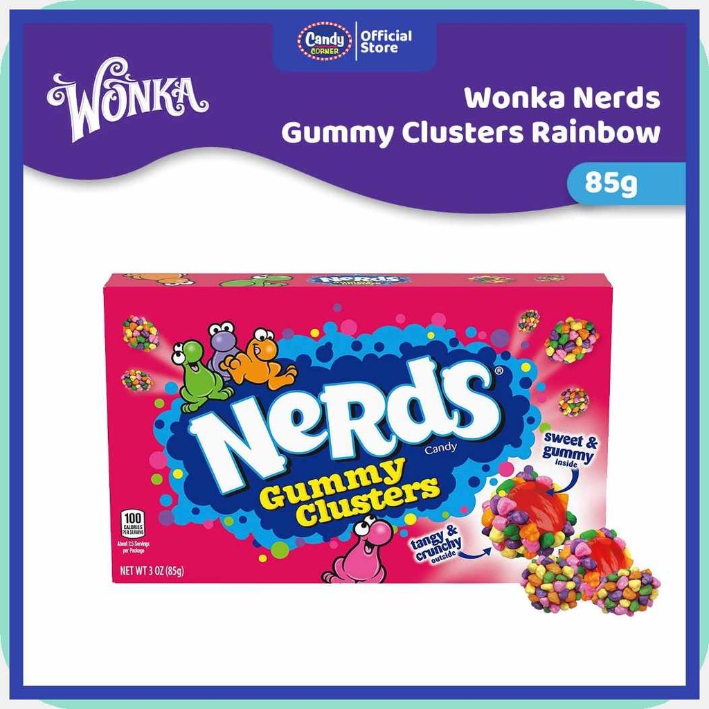 Wonka*y&Nerds*q$Gummy^FP%Clusters_FL%Rainbow_yF%Candy_JC%85g | Shopee ...