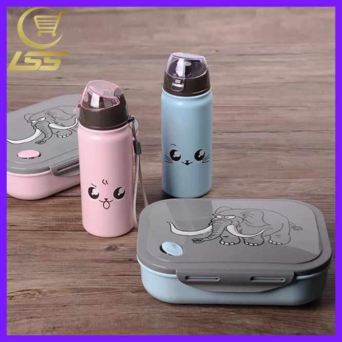 Lunch Box with Water Bottle Set Kids School Lunch Box Multi ...