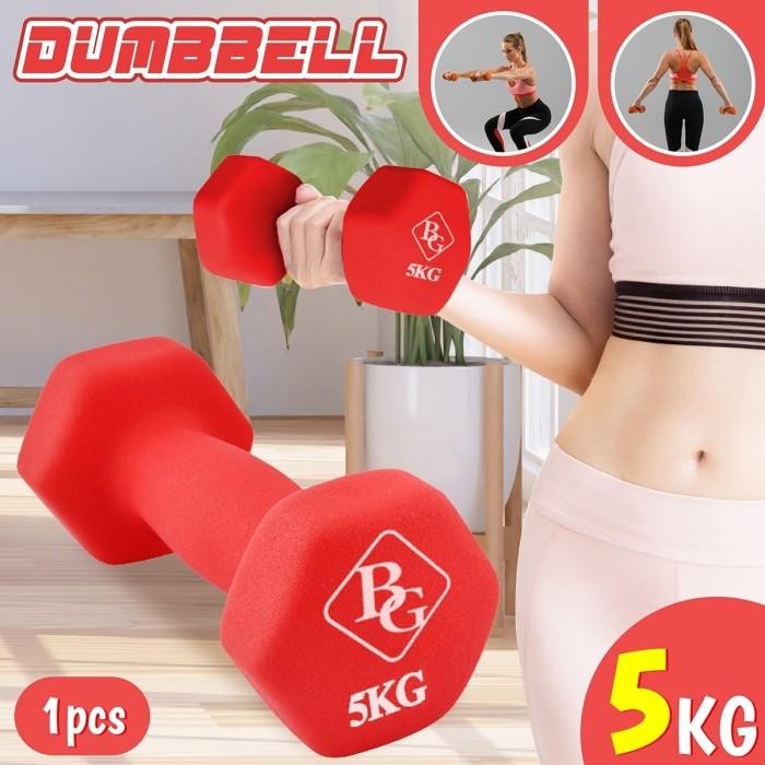 Ready BG SPORT NEOPRENE DUMBBELL MINI BARBEL CAST IRON 5KG (1 Pcs ...
