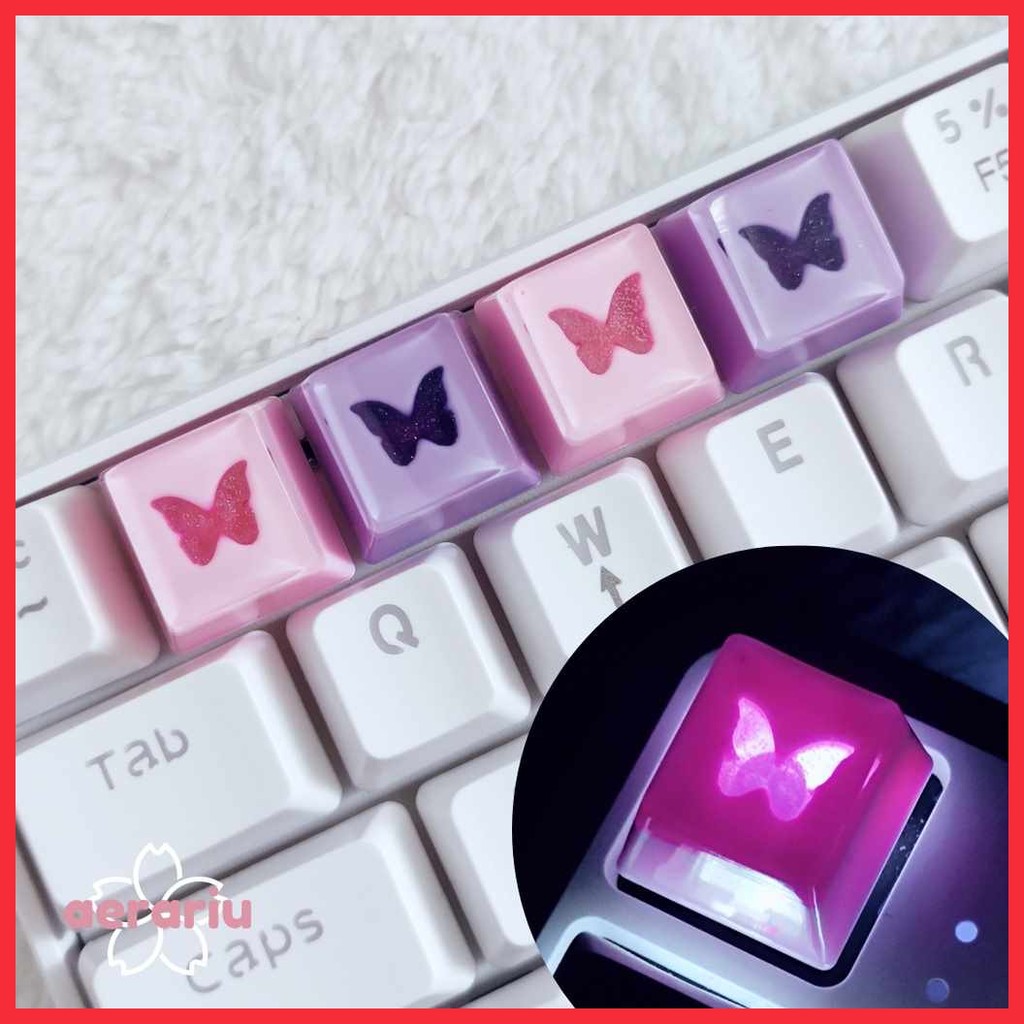 HIKARI+i@BUTTERFLY-x_-@L+Kawaii!gg,C+Butterfly Cc+DB+ci+Resin Keycaps ...