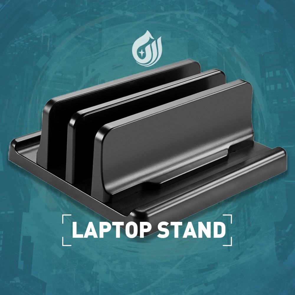 Dual-Slot Adjustable Vertical Laptop Stand Made of Premium ABS Plastic ...