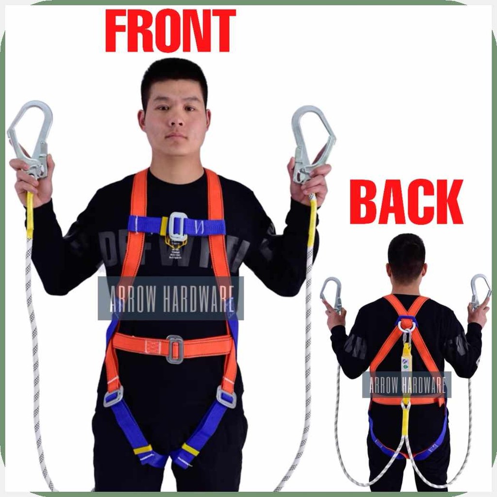 Double Large Hook Fall Protection Harness Full Body Safety Harness ...