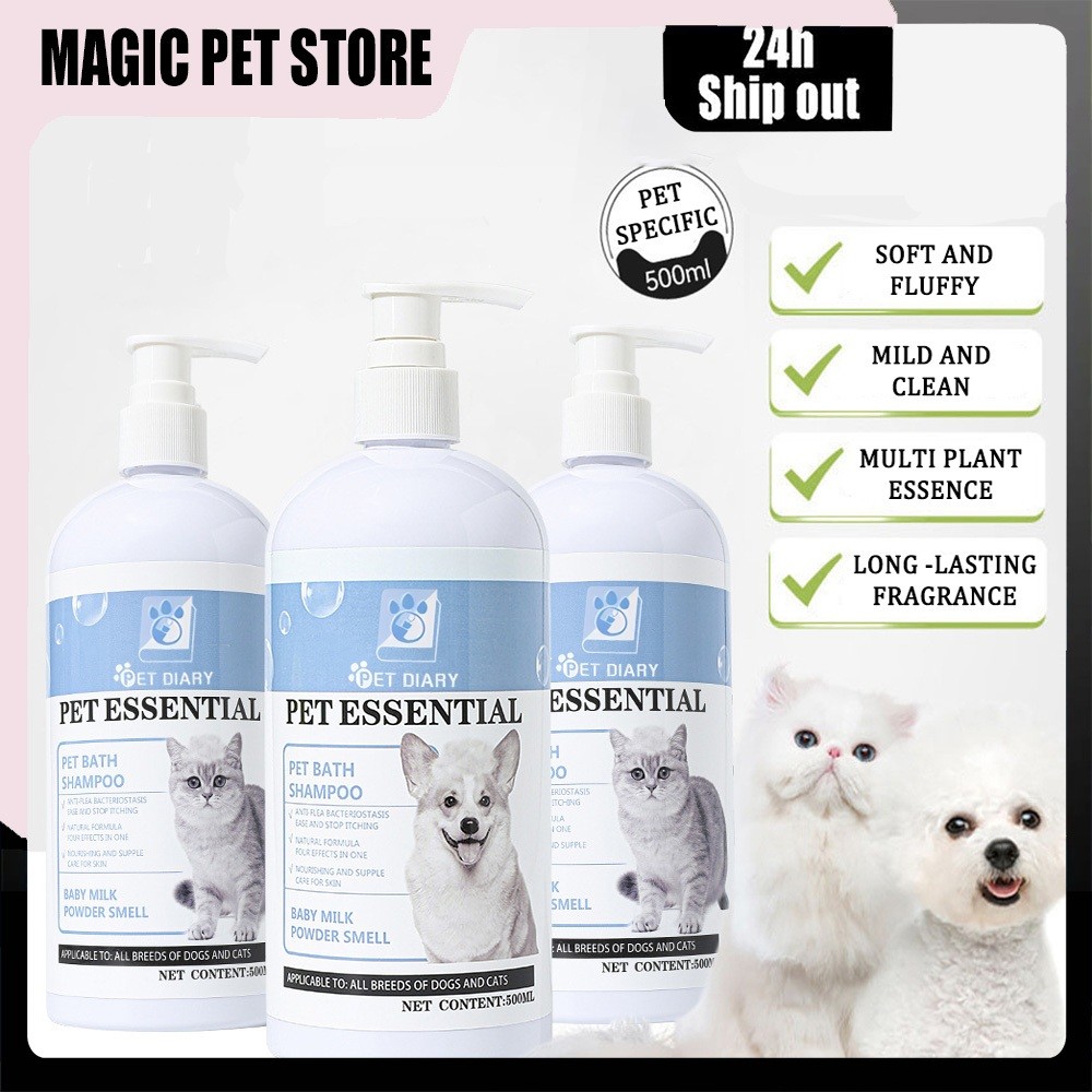 Curated visual reference: Anti Flea Shampoo For Cats With Allergy Symptoms Reference: 500Ml Pet Shampoo With Conditioner Anti Tick And Flea Dog