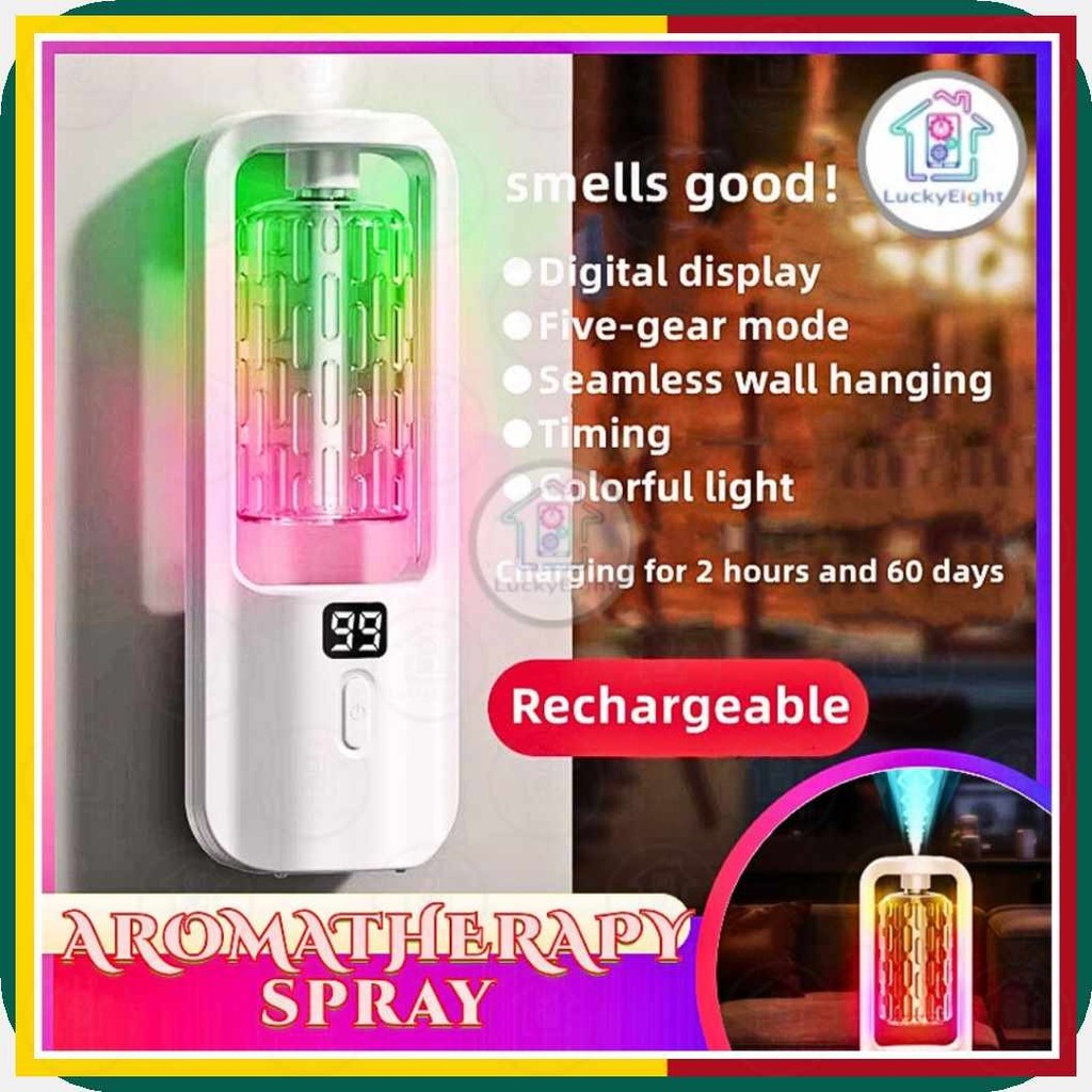 5LED Digital Mist Aromatherapy Spray Essential Oil Mounted Diffuser ...