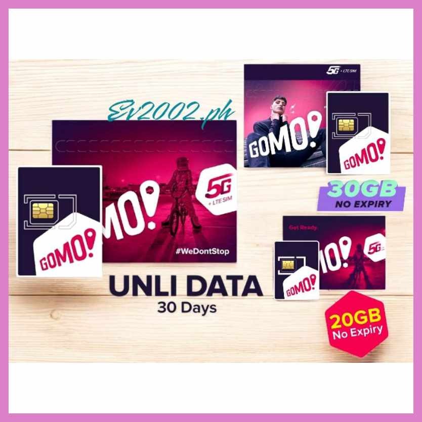 Globe GOMO SIM with 30days Unli data 20GB 30GB No Expiry POWER BY GLOBE ...