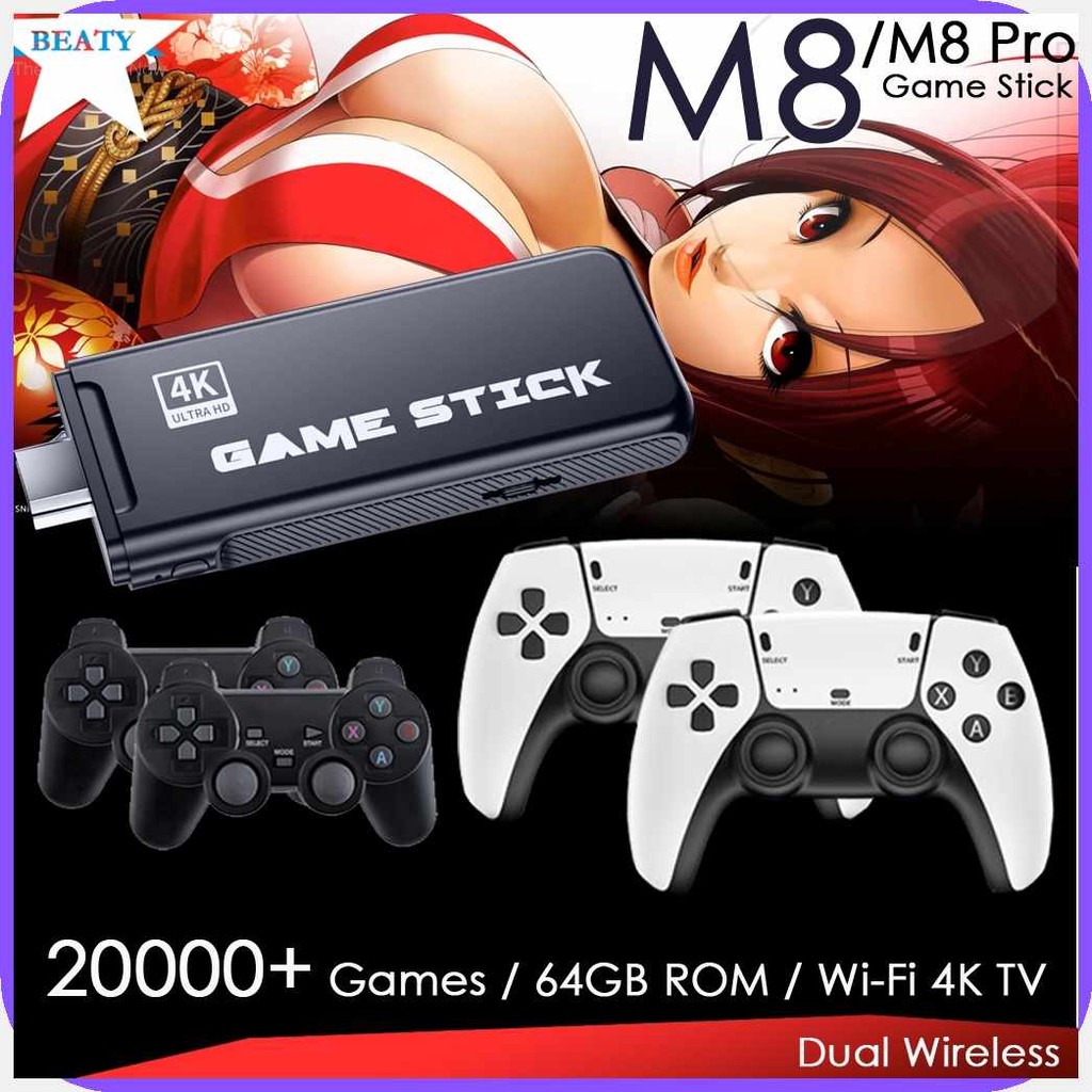 M8 Pro Video Game Console 2.4G Dual Wireless Controller 4K TV Retro ...