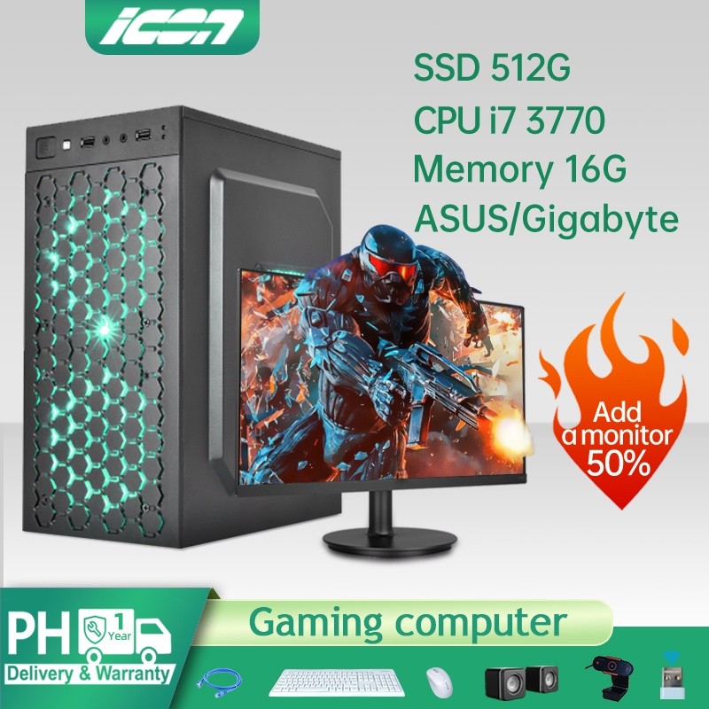 ICON Desktop PC I7 Desktop Computer 512G SSD Office Gaming Computers ...