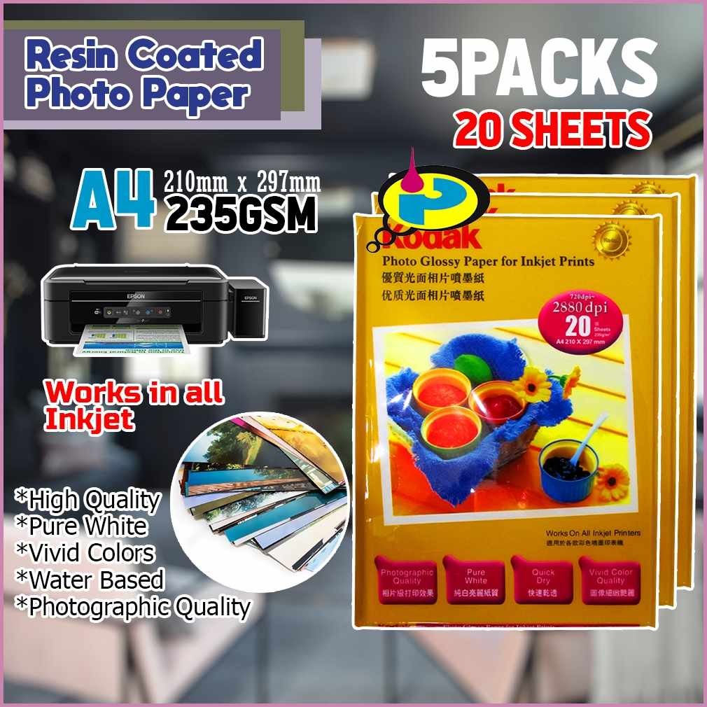 5 pack KD rc woven linen glossy satin rough satin photo paper A4 size ...
