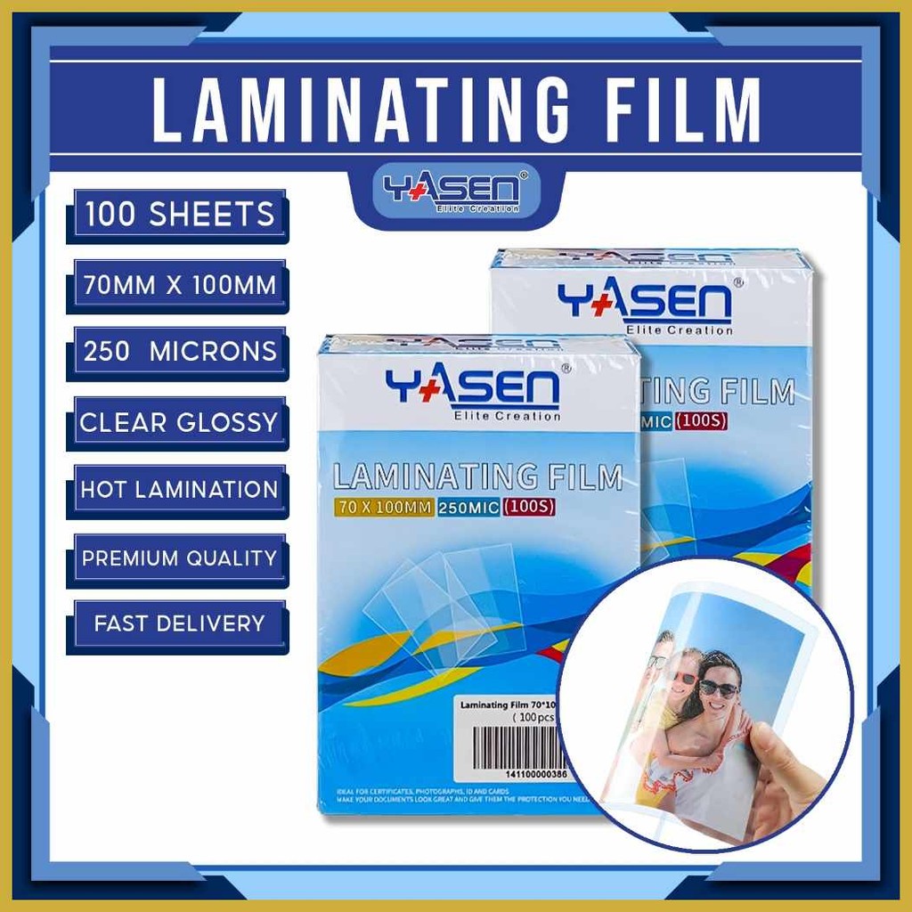 Yasen}R)Laminating}J)Film}l)70mm}S)x}W)100mm}S)250~hI*microns~Rf*(100 ...