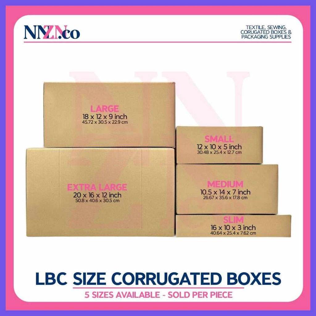 NNZN LBC Express Sizes Corrugated Cargo Shipping Boxes Packaging RSC ...