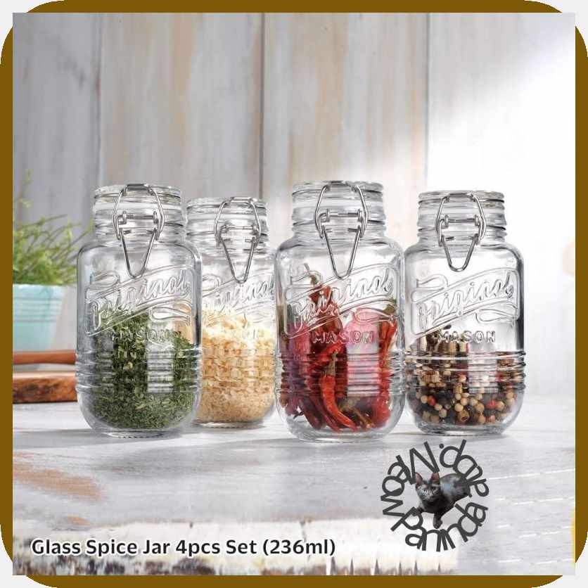 4pcs/Set(J;Airtight%IM*Glass~y*Spice~T*Jar~X*Condiments | Shopee ...