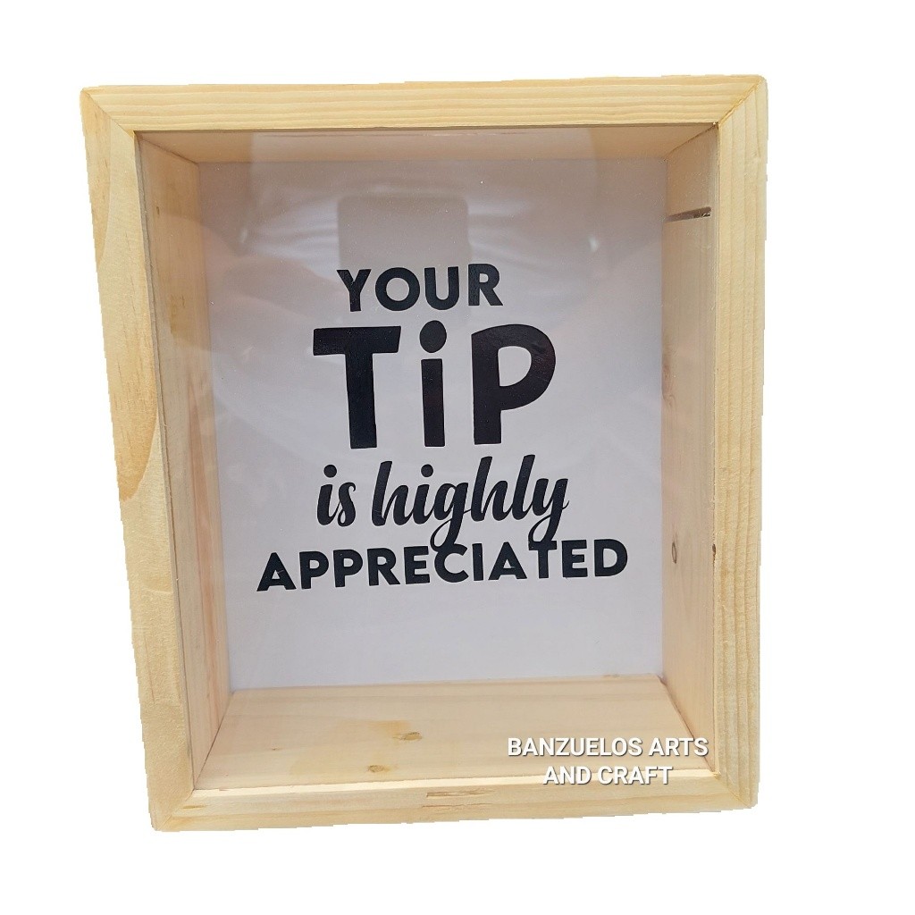 Tip Box highly Large reusable wooden coinbank | Shopee Philippines