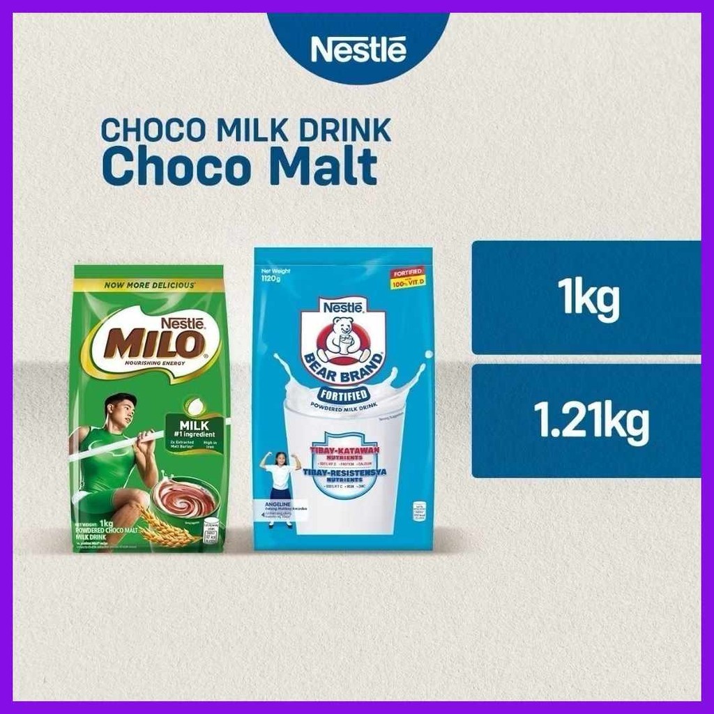 Milo:QH)Powdered!HChocovMaltsMilkXDrinkK1kgi+gBear Brand Fortified ...