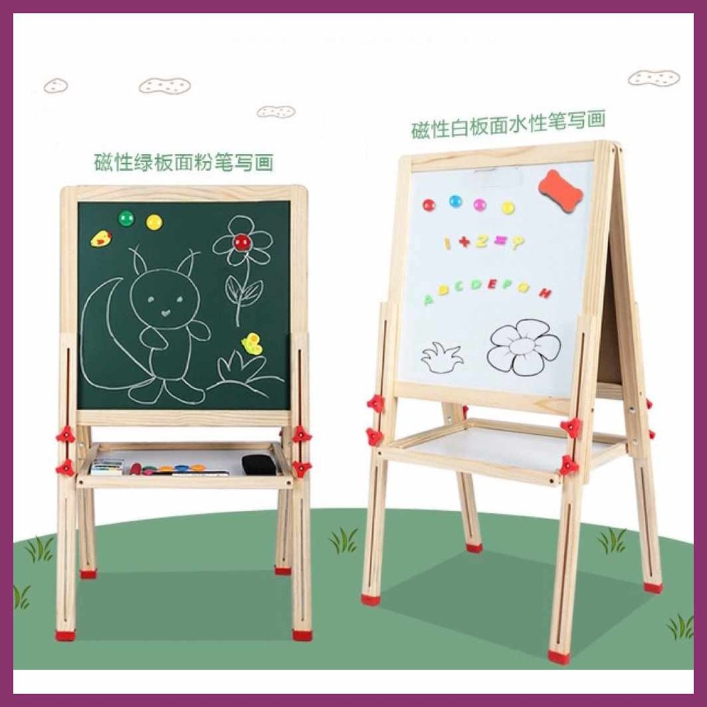 JLT Adjustable Height Magnetic Double Sided Drawing Board | Shopee ...