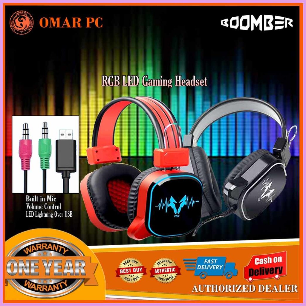BOOMBER`Up?RGB/Z'LED,G!GAMING[iQ!HEADSET[uO!(RED[hD!/[to!BLACK[Ap ...