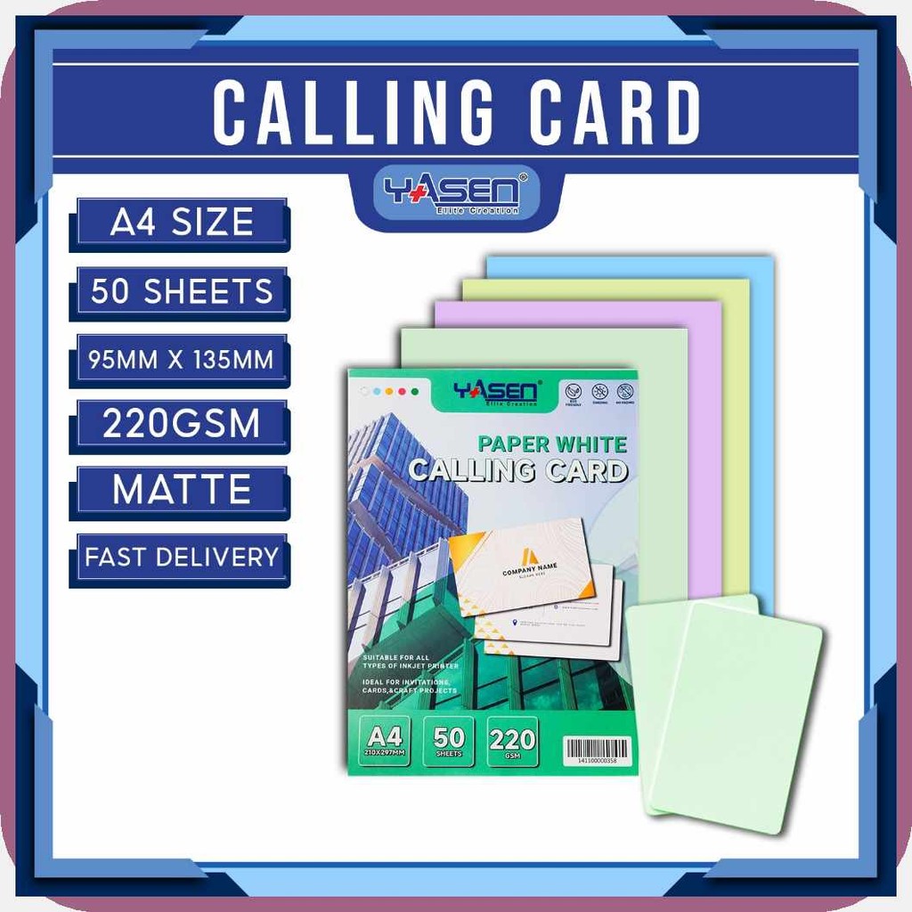 YASEN'St'A4)t[Size;GU&Calling{fJ'Card{fe'Paper{Zd'Matte{hH'220gsm{TC ...