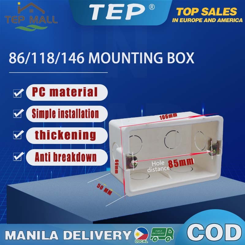 Wall Switch Box Wall Outlet Box Utility Box Type 86/118/146 PVC ...