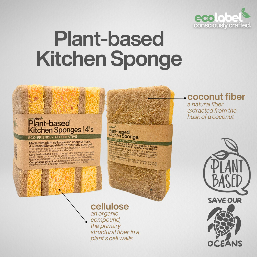 Eco-friendly Kitchen Sponge 100% Biodegradable Compostable Sustainable ...