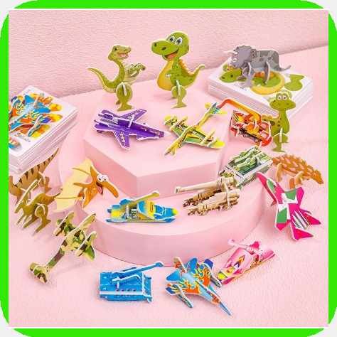 Dinosaur 3D Paper Puzzle For Kids Educational Montessori Toys Funny DIY ...