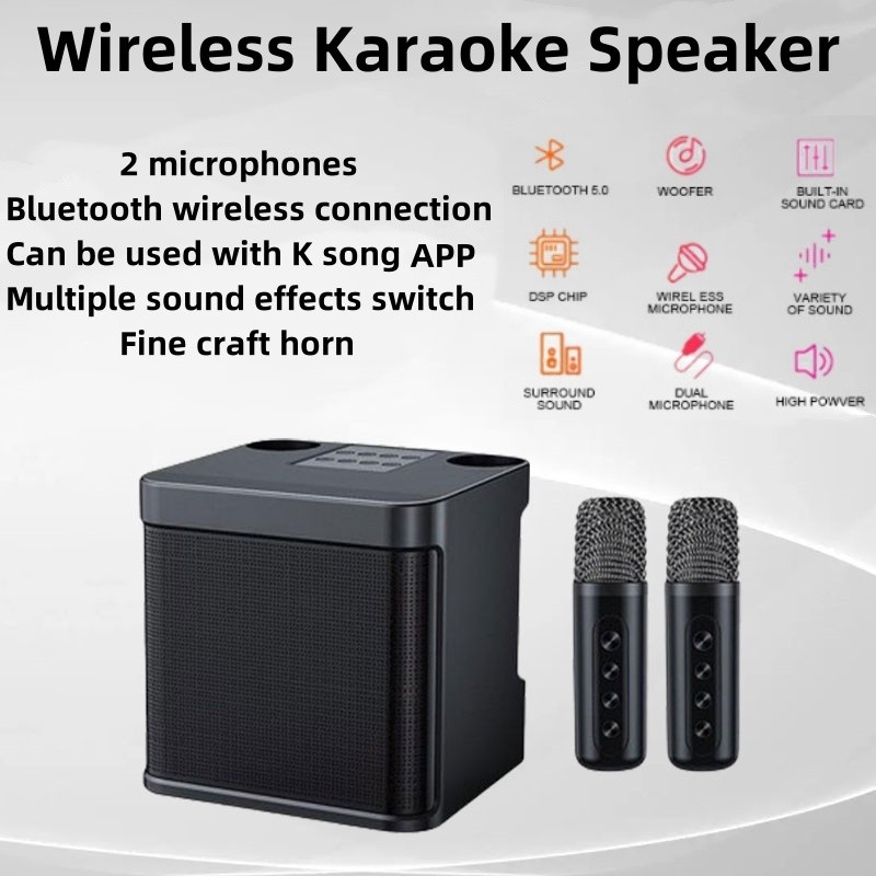 Wireless Karaoke Speaker with mic 3D Stereo Amplifier Speaker Dual ...