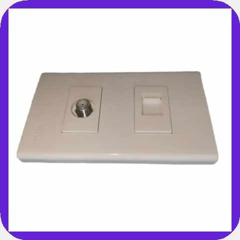 ROYU=gu?LAN]k+Outlet_J:and%A:Cable%A:TV%i:Socket%s:with%d:2 Gang Plate ...
