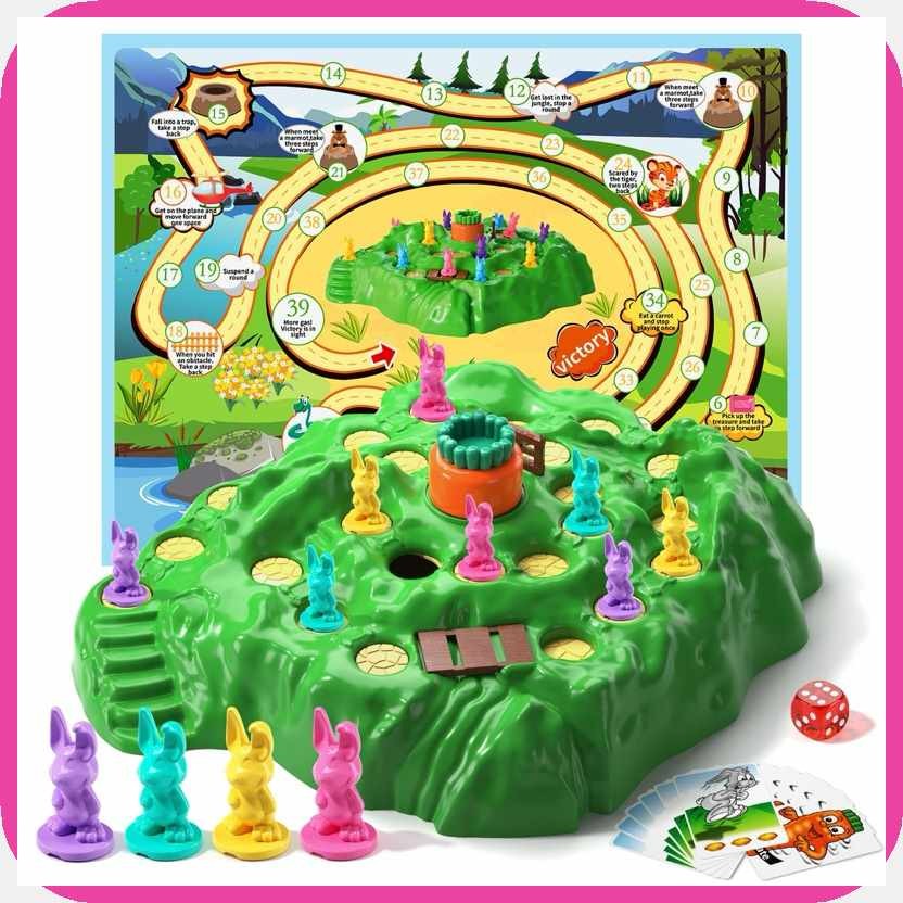 Tortoise Vs Bunny Challenge board Game Bunny Trap Game for Kids Fun ...