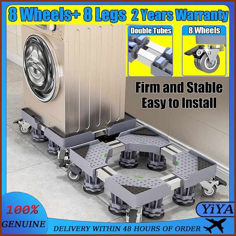 2 Tubes Washing Machine Stand With wheels Adjustable Ref Stand Roller ...