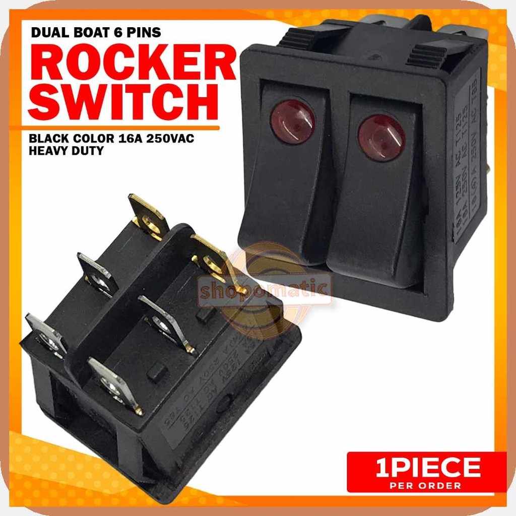 Dual*I.Rocker`Do;Switch;wS`6;pP`Pins;xe`With;kg`RED;Jw`Led;fy{Light ...