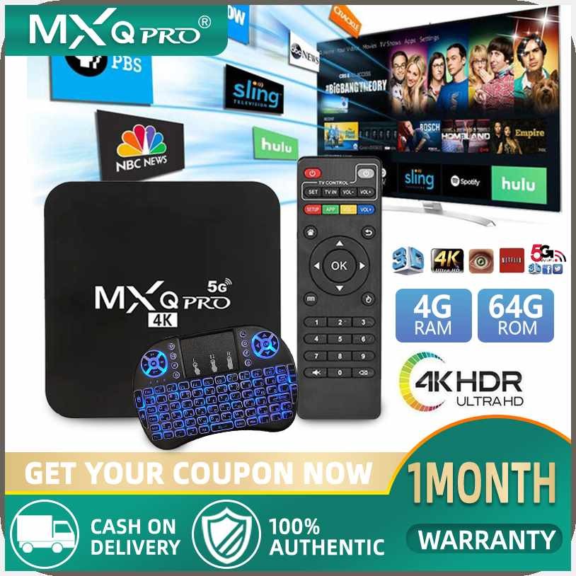 mxq pro tv box 4k 5g 4gb 64gb android smart digibox tv box for tv wifi ...
