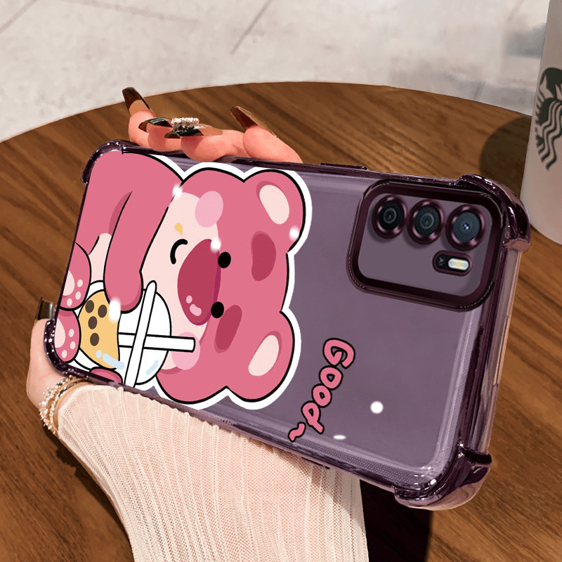 Custodia Silicone Con Supporto Girevole Per OPPO A16/A16s/A54s – Antiurto Morbida Con Liquido Scintillante – Regalo Ragazze - 4