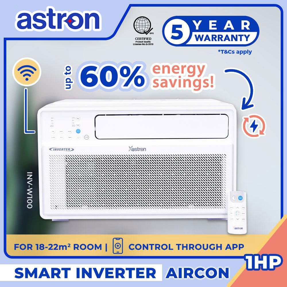 Astron 1HP Smart Inverter WindowType Aircon | INVW100 | Energy-Saving ...