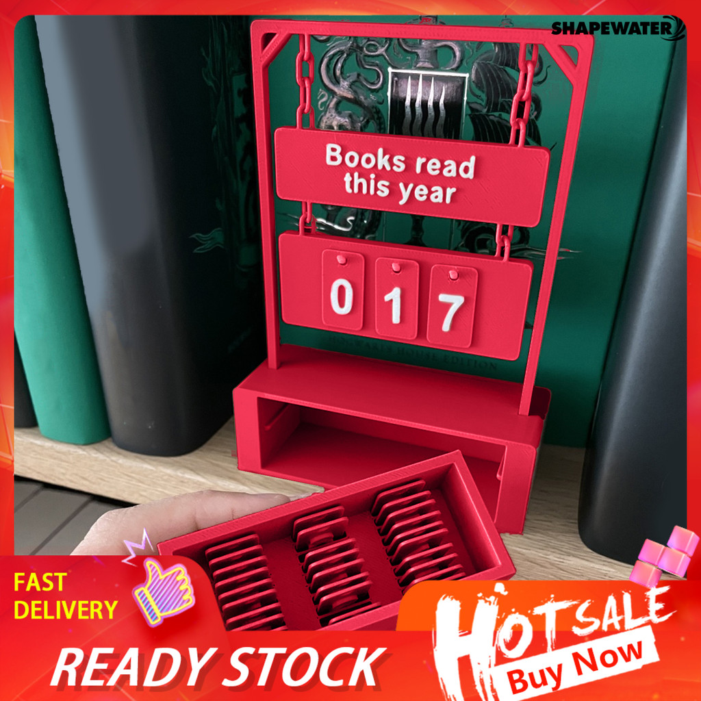 ShapeW 3D Printed Hanging Book Counter Book Read This Year Tracker ...