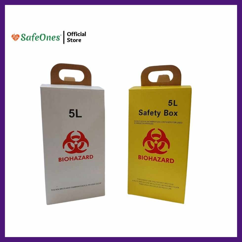 SafeOnes Disposable Safety Box | Yellow & White 5L 1s | Shopee Philippines