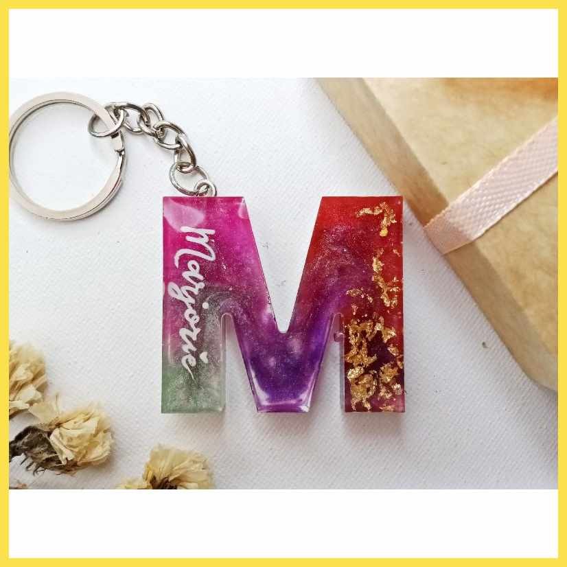 Colorful Resin Letter KeyChain With Name by Otcha | Shopee Philippines