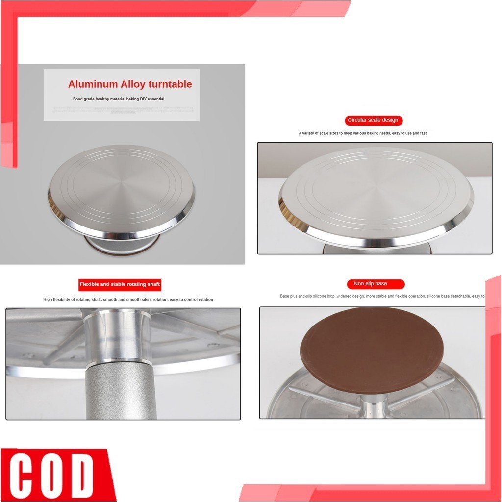12 Inch Stainless Steel Cake Tools Turntable Rotating Decorting Cream ...