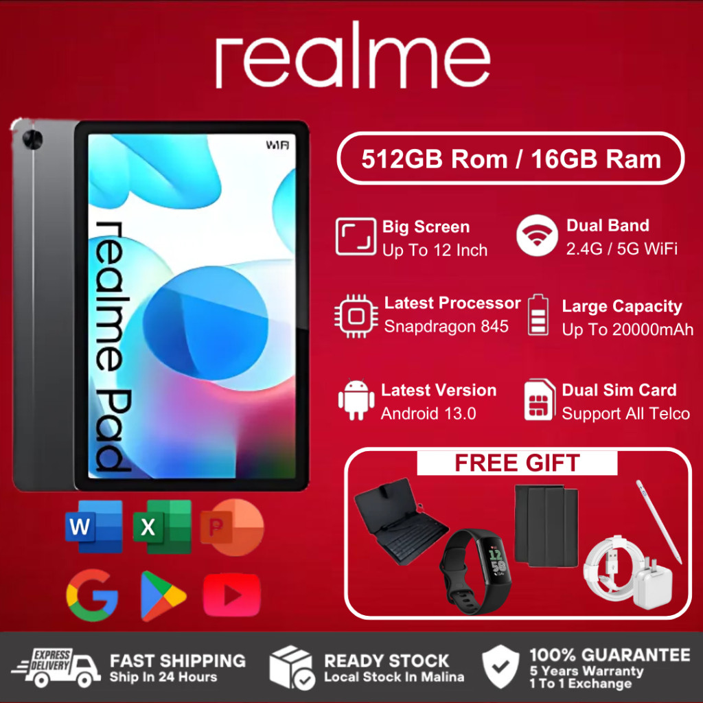 REALME Tablet P70 5G PC Tablet 12 Inch Android 13 (16GB RAM+512GB ROM ...