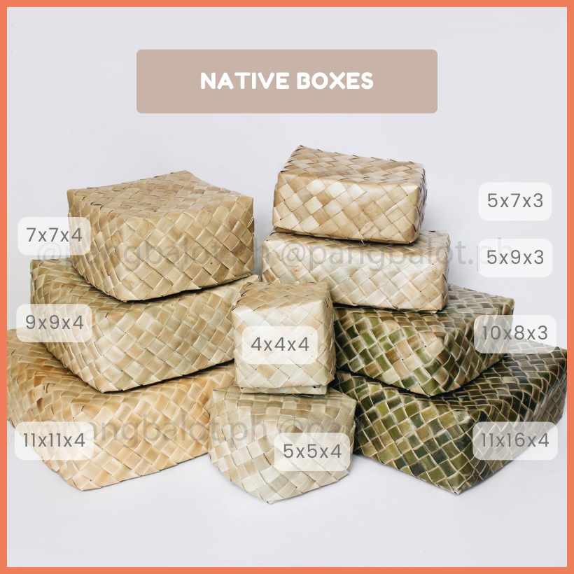 Native Pandan BOX - 7x7x4 / 9x9x4 / 11x11x4 / 10x8x3 / 11x16x4 | Shopee ...