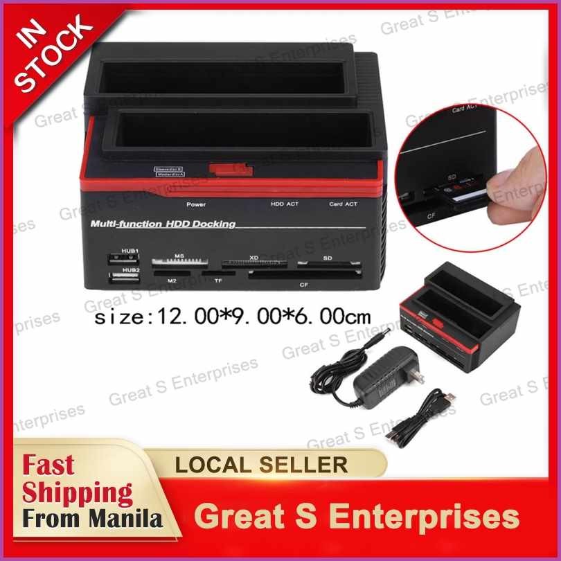 GSE Dual-Bay 2.5 /3.5 SATA & IDE HDD Enclosure Docking Dock Station ...