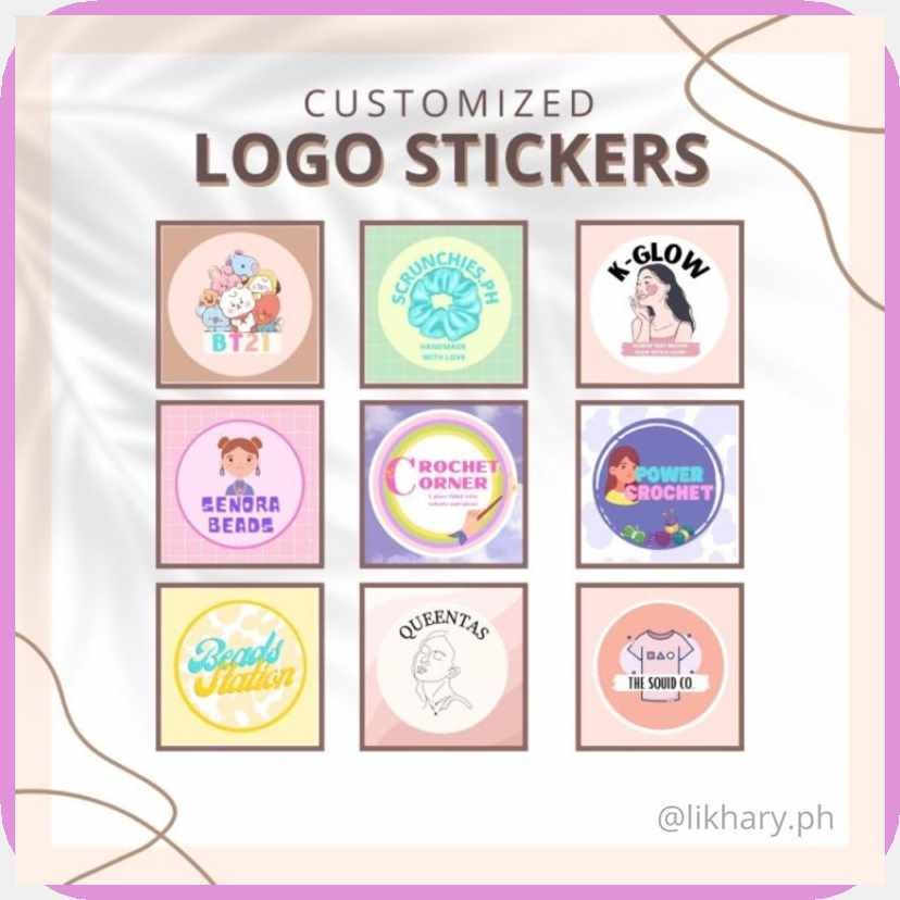 60pcs[zc:Customized[Pw^Logo?YY*Label~cI*Product~C*Stickers | Shopee ...