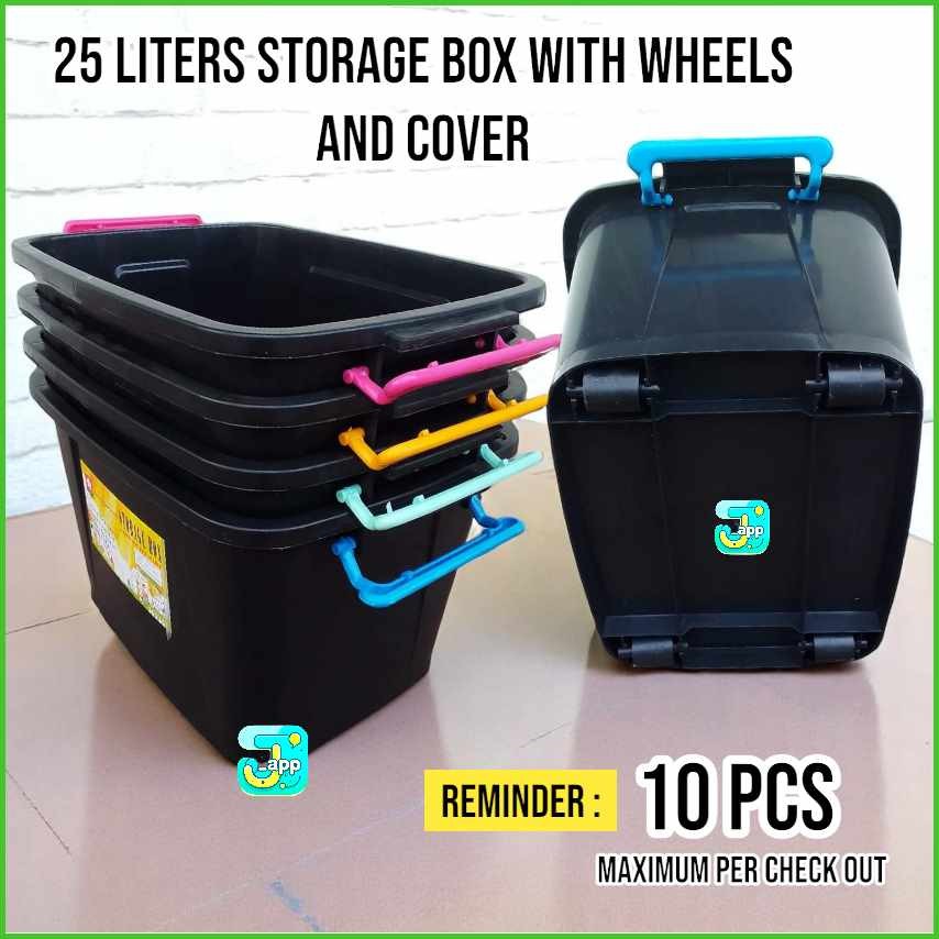 25 LITERS #837 Storage Box with wheels and lid cover Sampaguita box ...