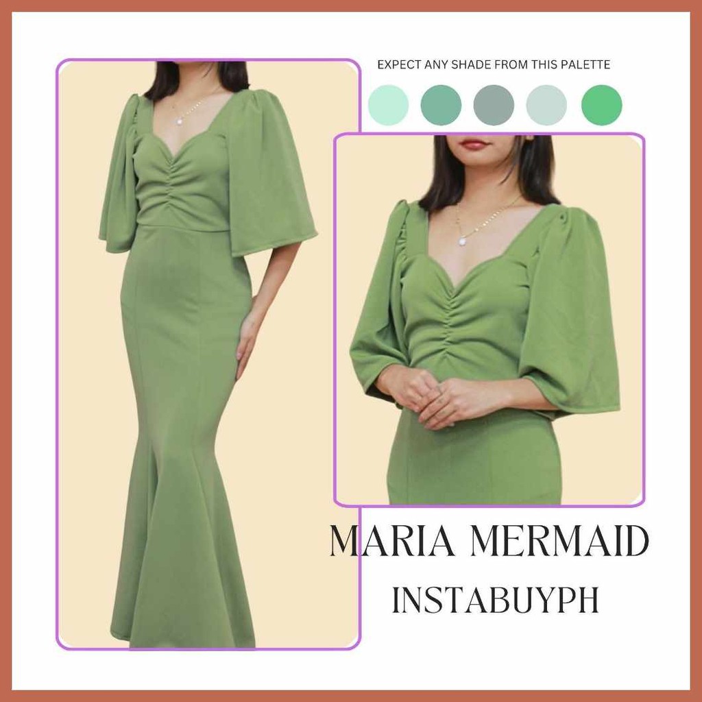 INSTABUYPH`j[Modern.pZ`Maria[Tr,Puff!a,Sleeve l+w+B+T+Dress Mermaid ...