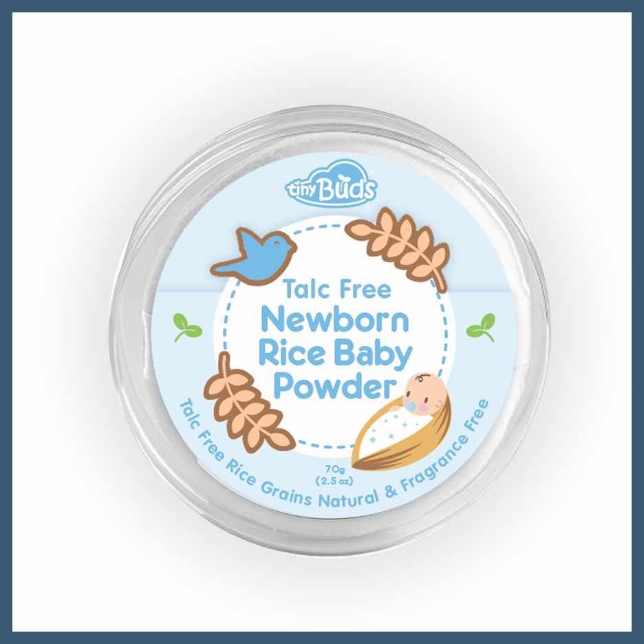 Tiny Buds Newborn Rice Baby Powder With Puff 70G | Shopee Philippines