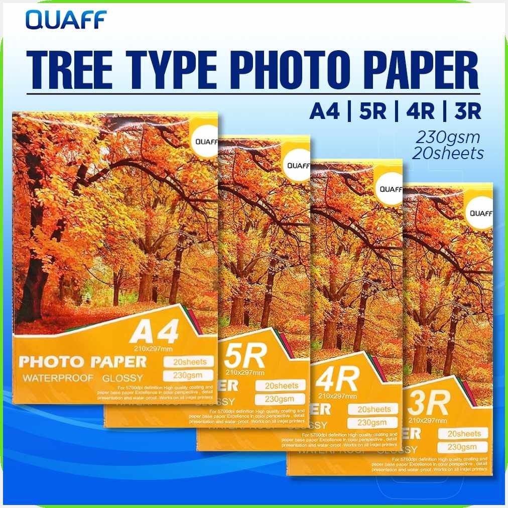 QUAFF`y&Glossy^v!Photo;r&Paper`W&230GSM`t&With`x&Back{M'Print{G'A4 / 5R ...
