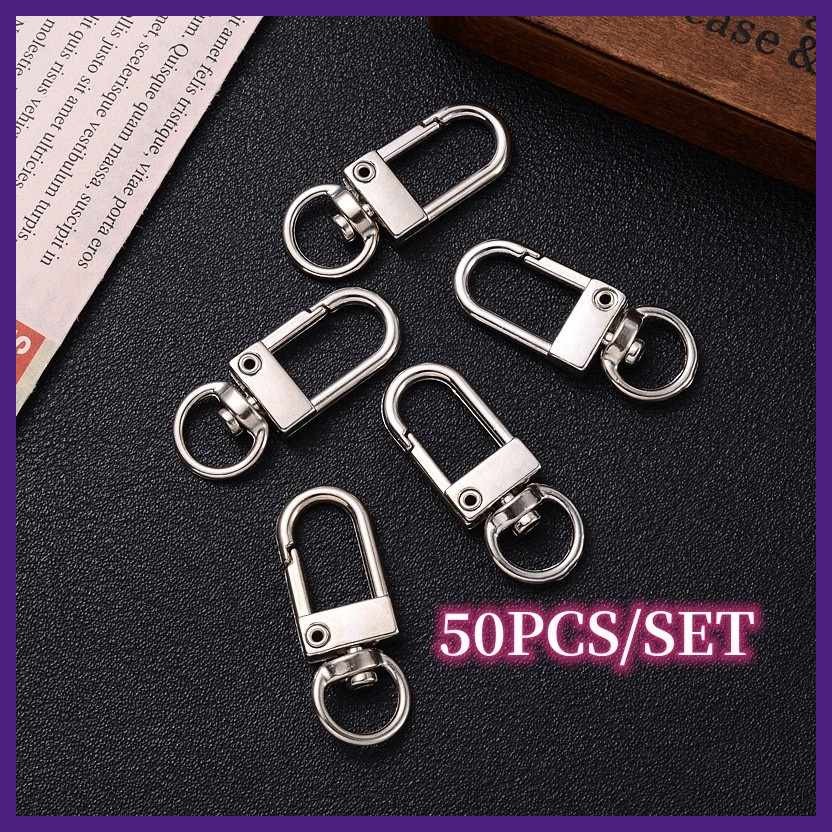 50PCS/SET Versatile Keychain Bag Buckle DIY Zinc Alloy 3-point Door ...